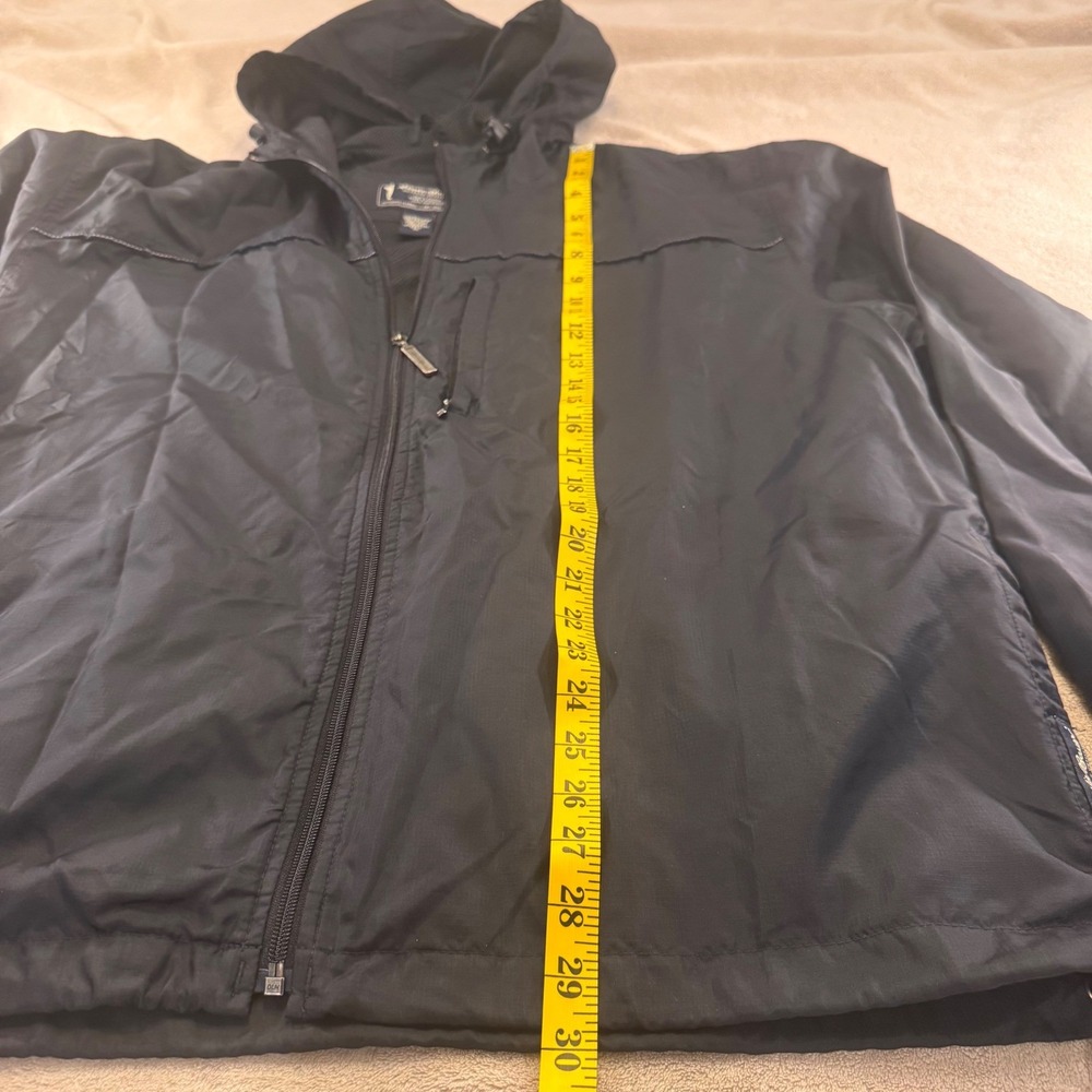 Vintage Eddie Bauer Black Hooded Windbreaker 90's Jacket Coat Outdoor Sz XL Tall - Picture 8 of 13